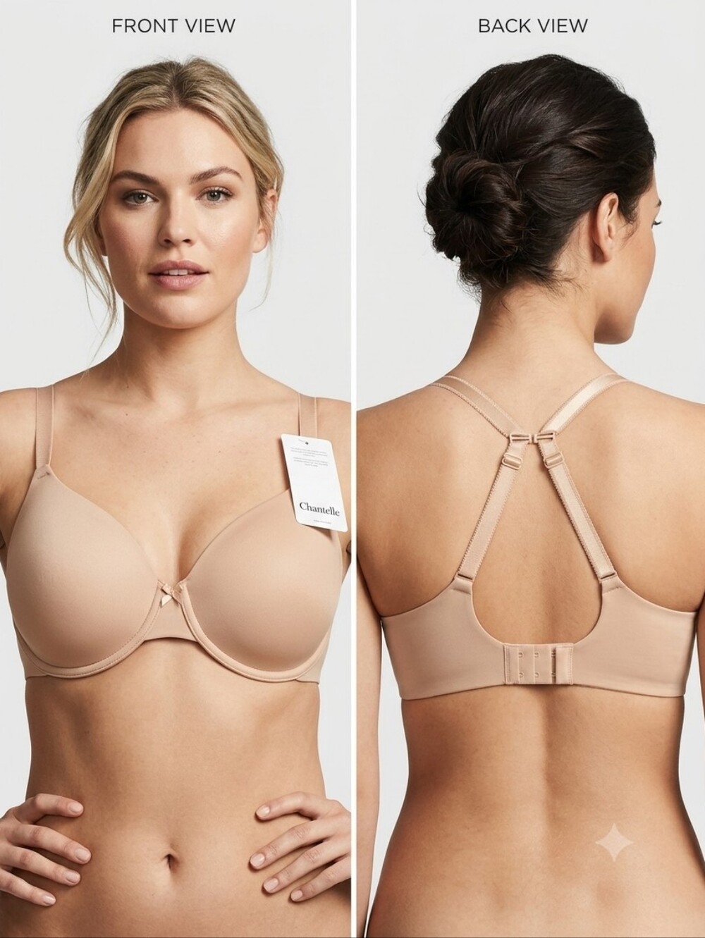 Chantelle Beige Nude Smooth T-Shirt Bra with Convertible Back‎
